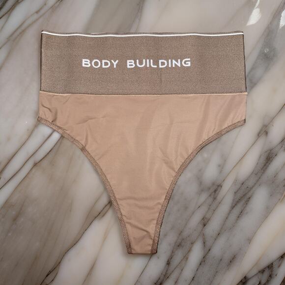 New Medium Shapewear Thong Tummy Control Panty High Rise‎ Lower Belly Band Tan - Picture 1 of 2